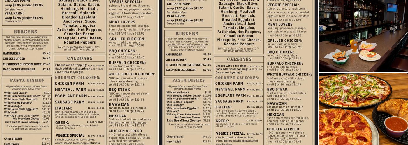 Cumberland House of Pizza Menu