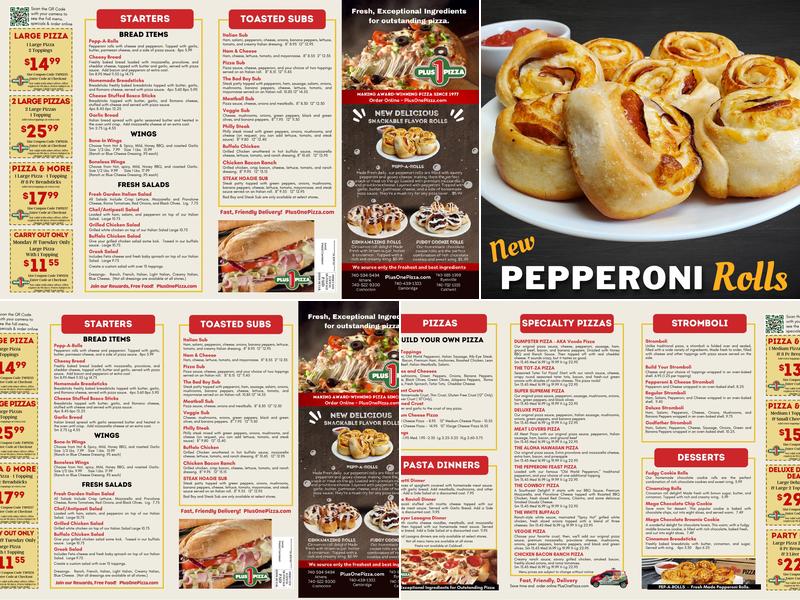 Plus 1 Pizza Menu