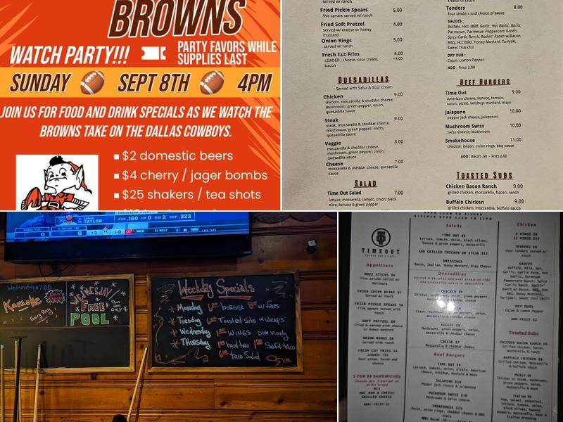 Time Out Sports Bar & Grill Menu