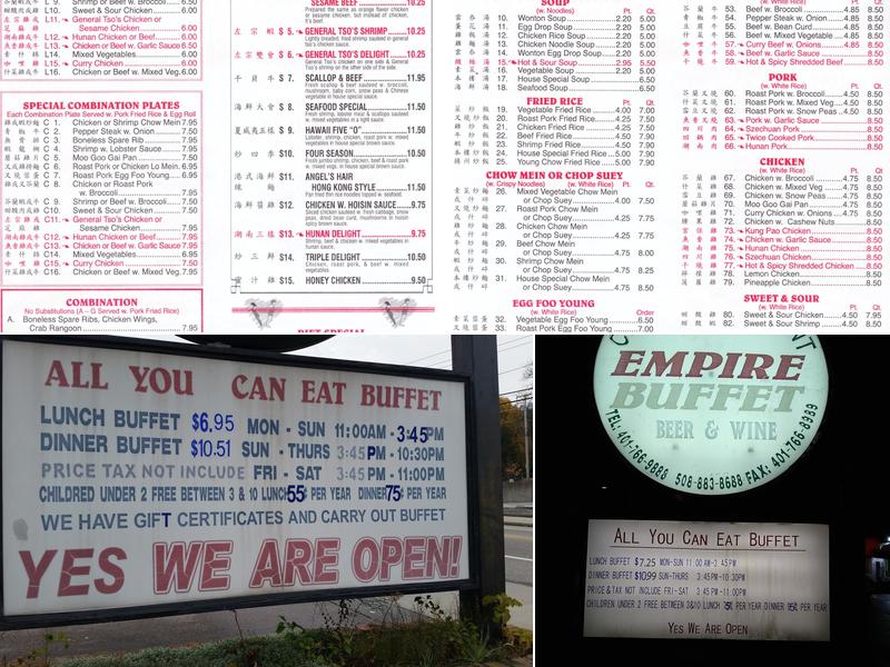 Empire Buffet Menu