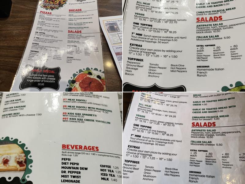Tat's Pizzeria Menu