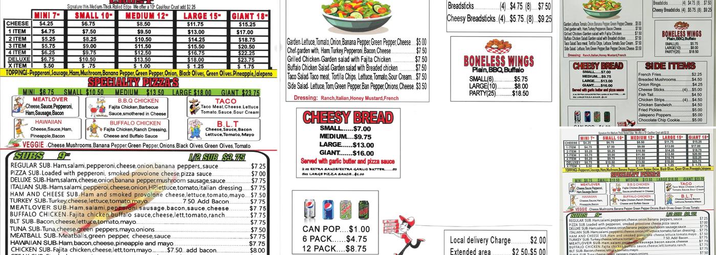 Ole Time Pizza Menu