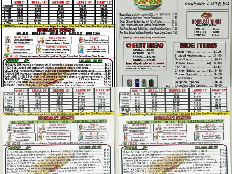 Ole Time Pizza Menu