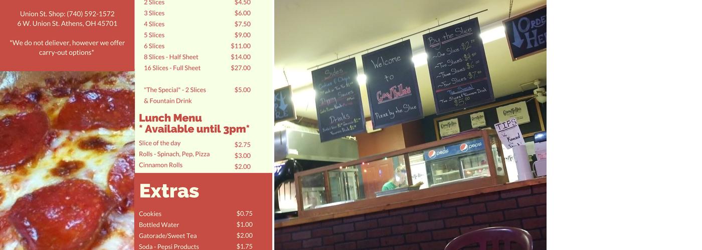 GoodFella's Pizza Menu