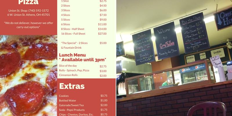 GoodFella's Pizza Menu