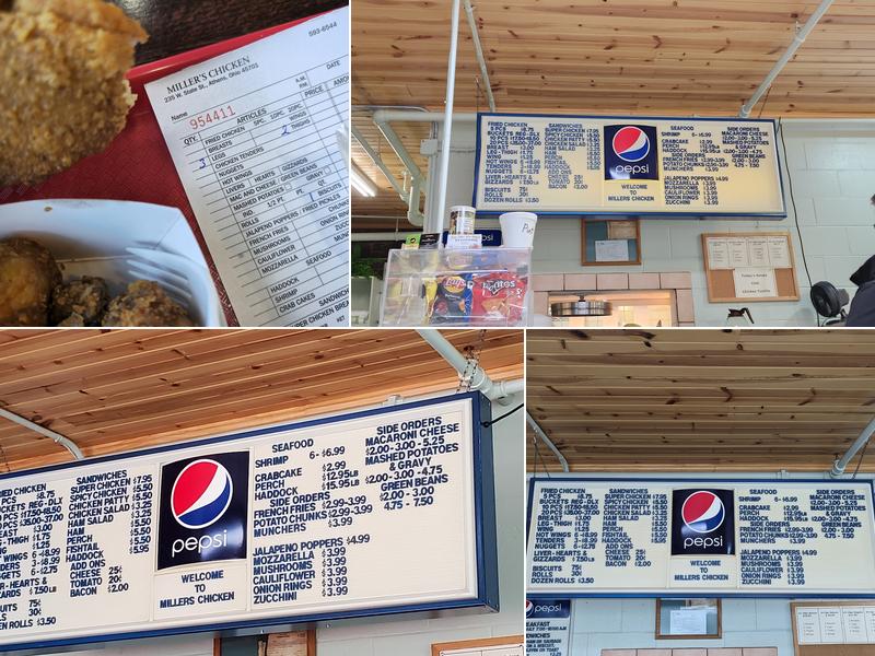 Miller's Chicken Menu