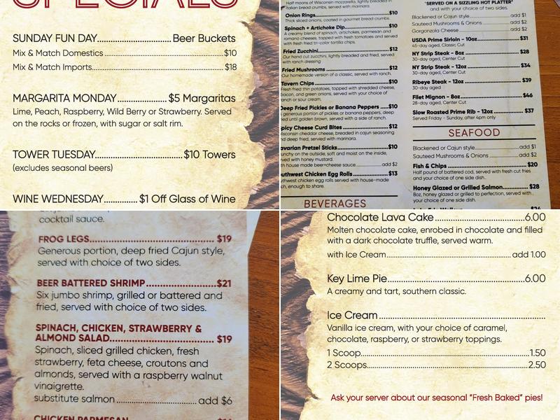 Central Station Steak And Ale Menu