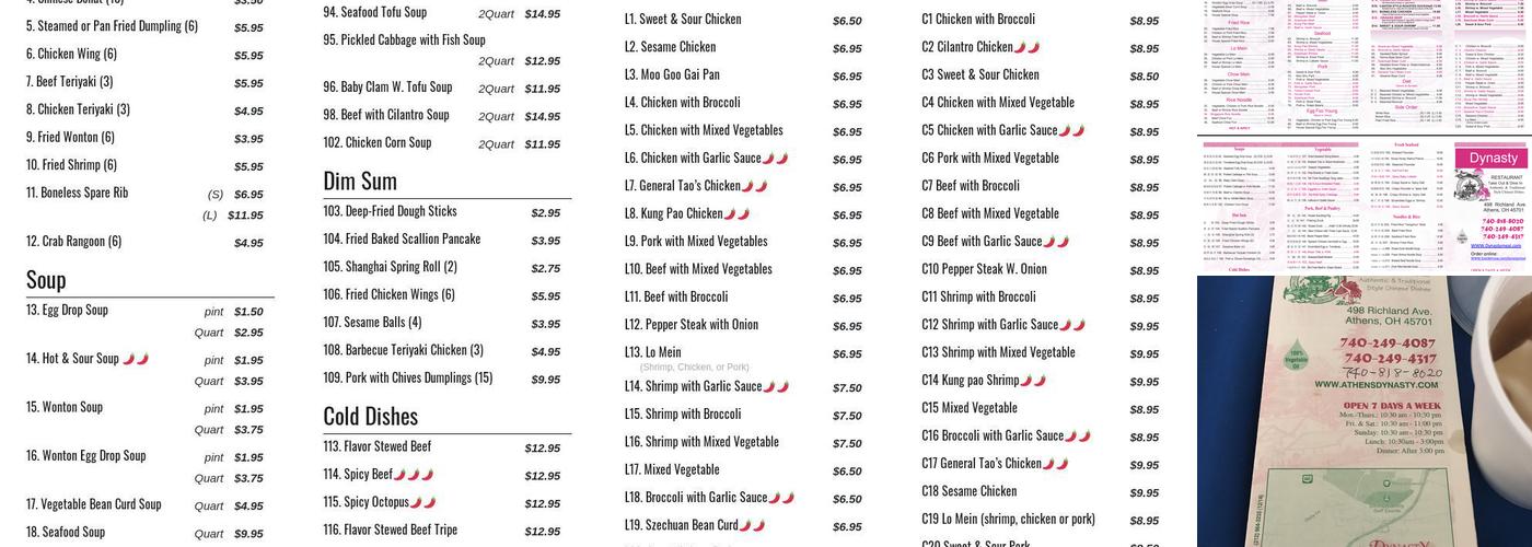 Dynasty Restaurant Menu