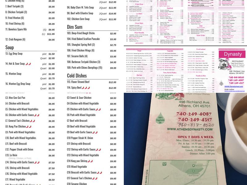 Dynasty Restaurant Menu