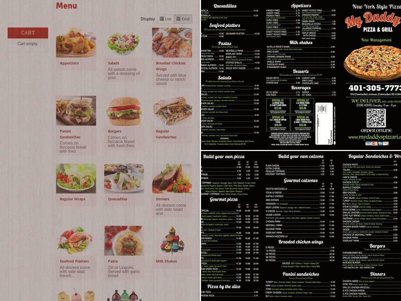 My Daddy's Pizza and Grill Menu