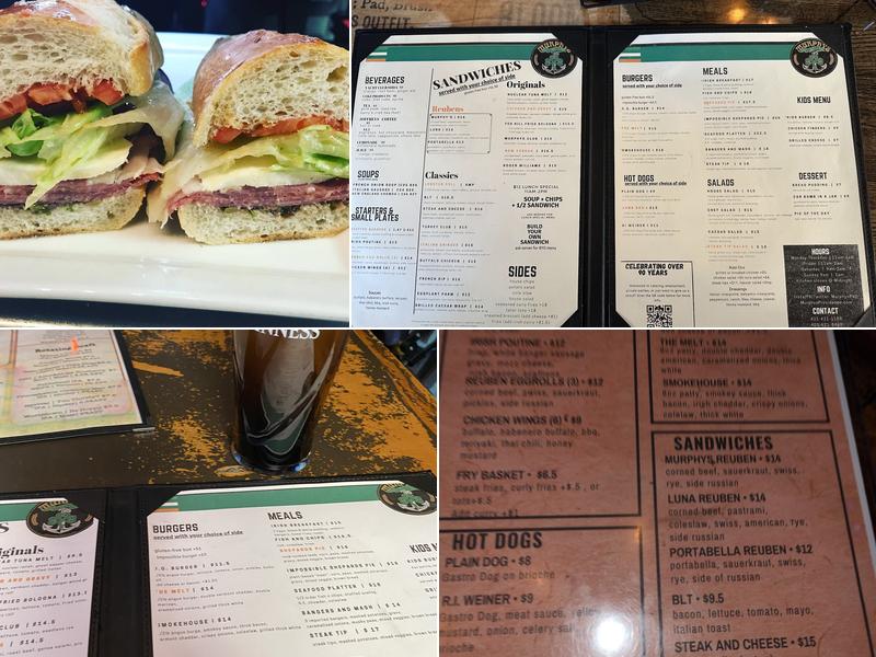 Murphy's Providence Menu
