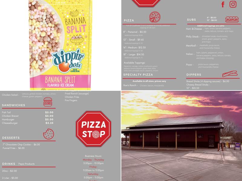 Pizza Stop Thru Menu