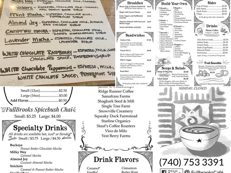 FullBrooks Cafe Menu