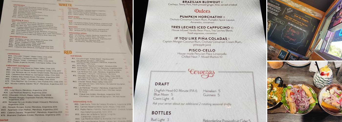 Los Andes Menu
