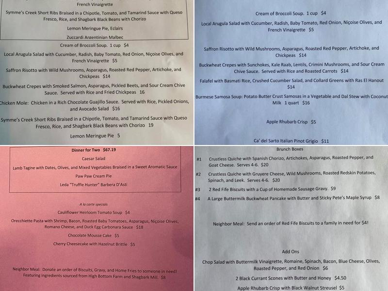 Zoe Menu