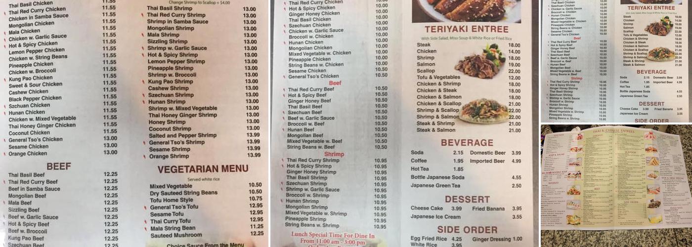 Sakura Asian Bistro Menu