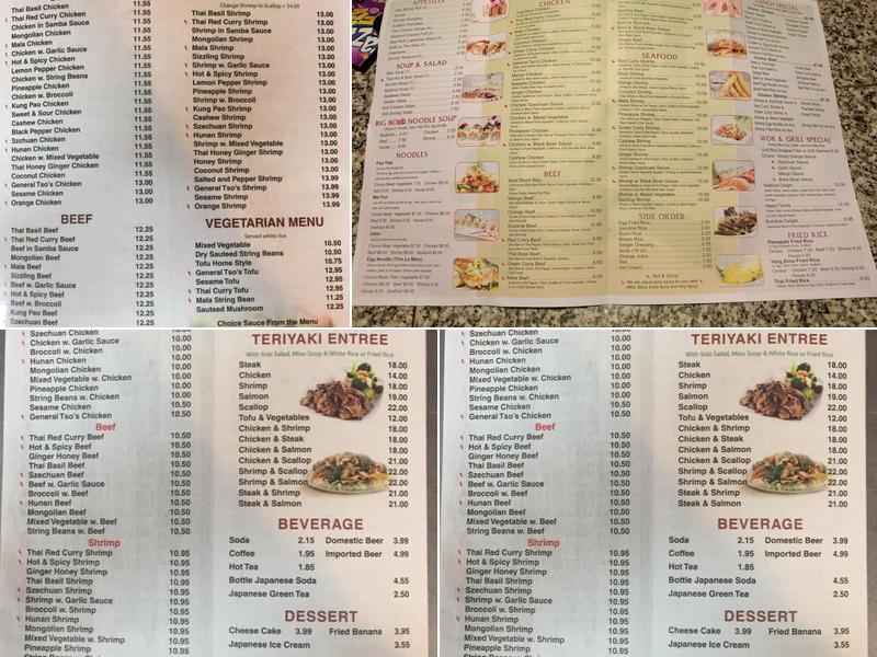 Sakura Asian Bistro Menu