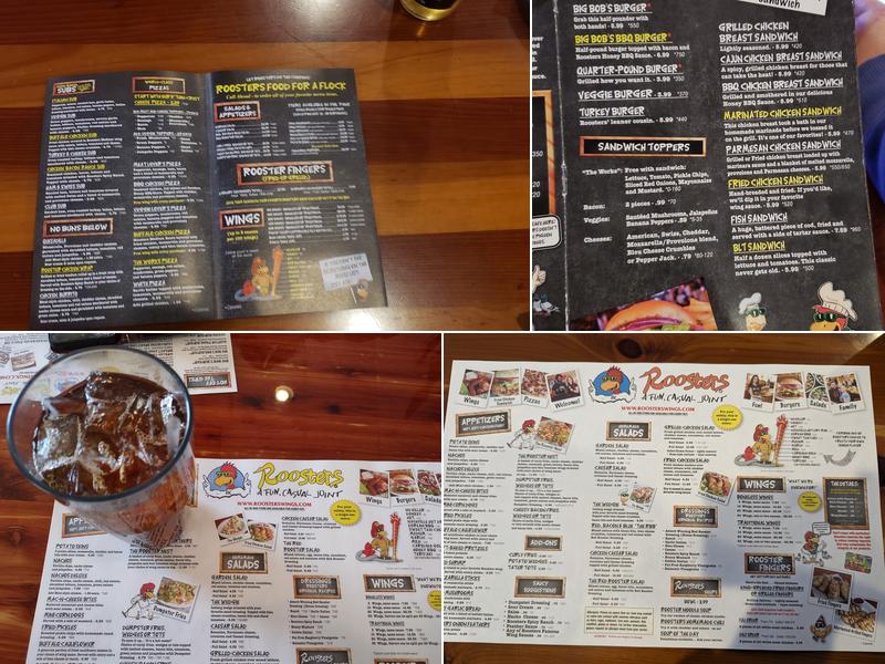 Roosters Menu