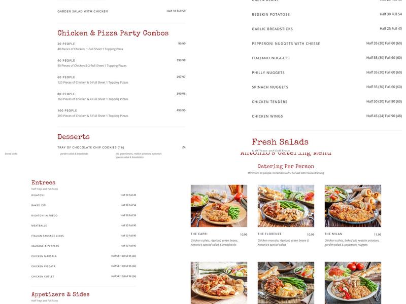 Antonio's Pizzeria LoSchiavo Menu