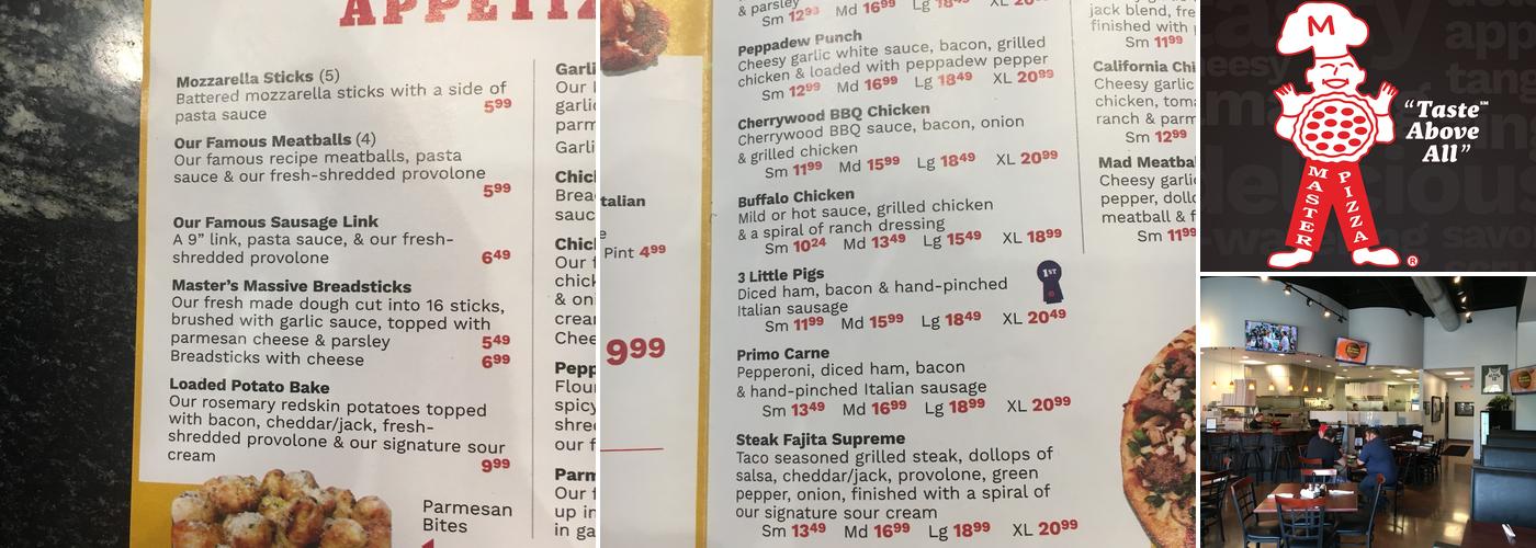 Master Pizza Menu