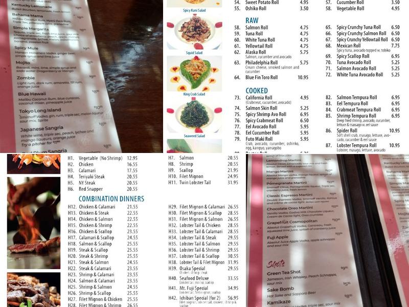 Mt. Fuji Japanese Steakhouse Menu