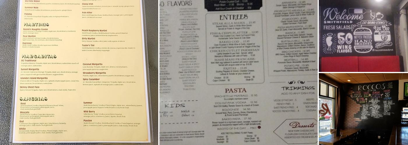 Rocco's Pub & Grub Menu