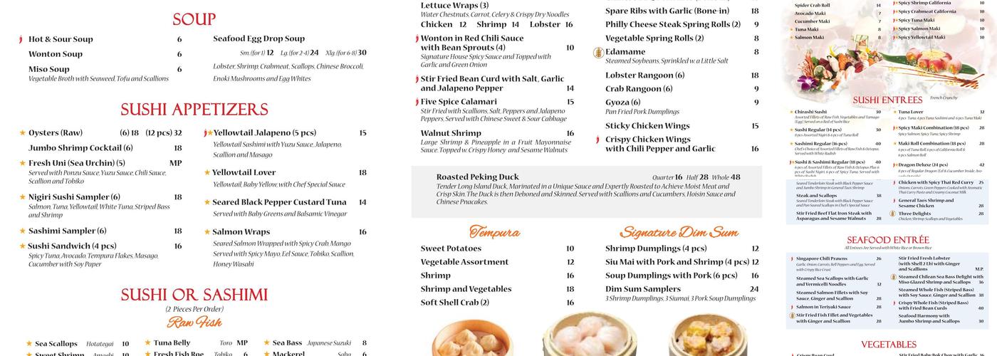 Jacky's Waterplace & Sushi Bar Menu