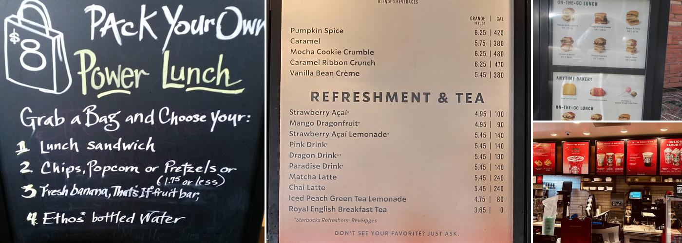 Starbucks Coffee Company Menu