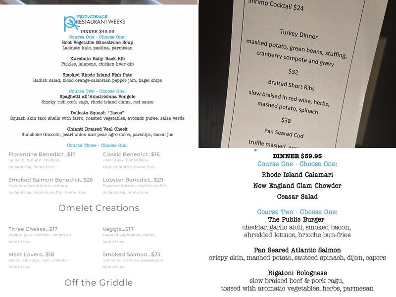 Public Kitchen And Bar Menu