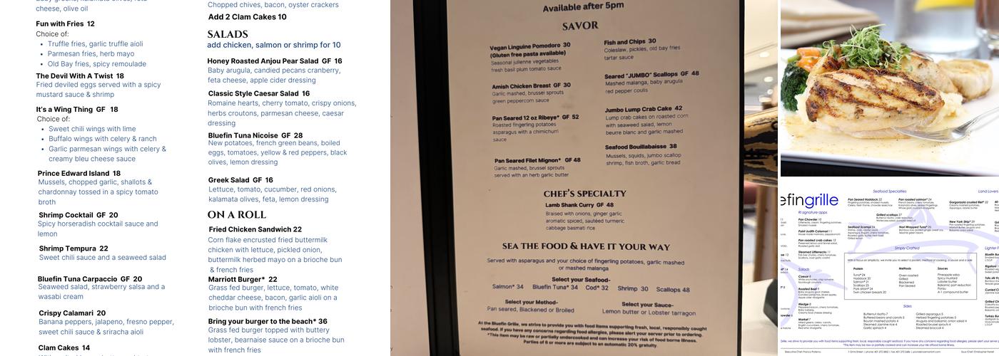 Bluefin Grille Menu