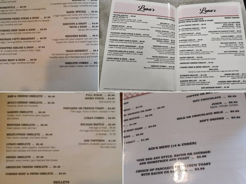 Luna's Family Restaurant Menu