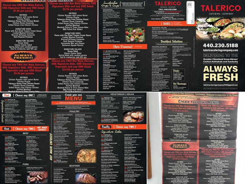 Talerico Catering Company Menu