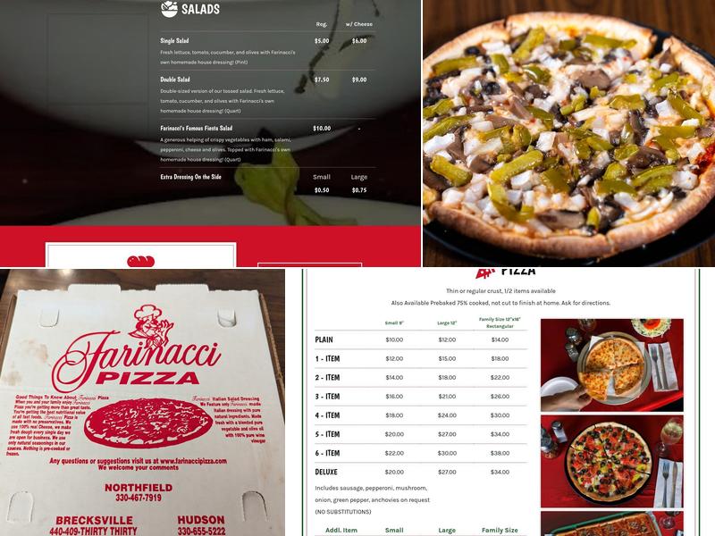 Farinacci Pizza Menu