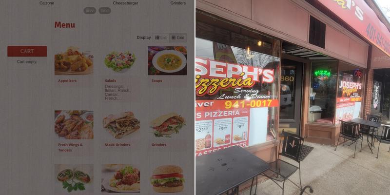 Joseph’s Pizzeria Menu