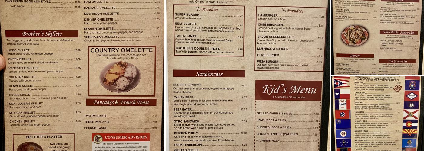 Brother's Restaurant & Lounge Menu