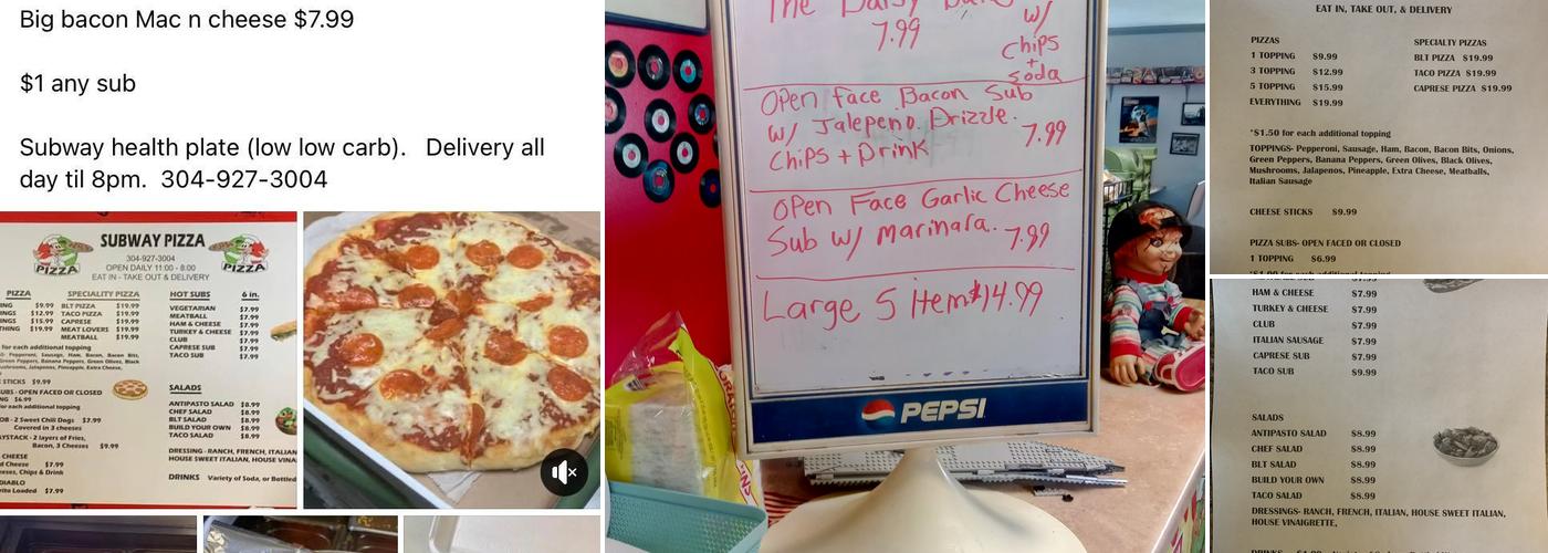 The Subway Pizza Menu