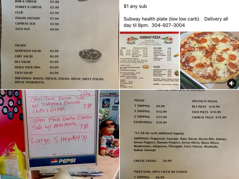 The Subway Pizza Menu