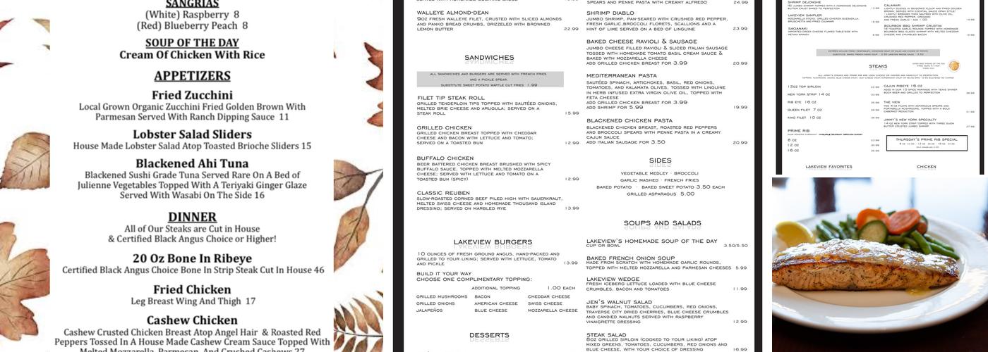 Lakeview Grille Menu