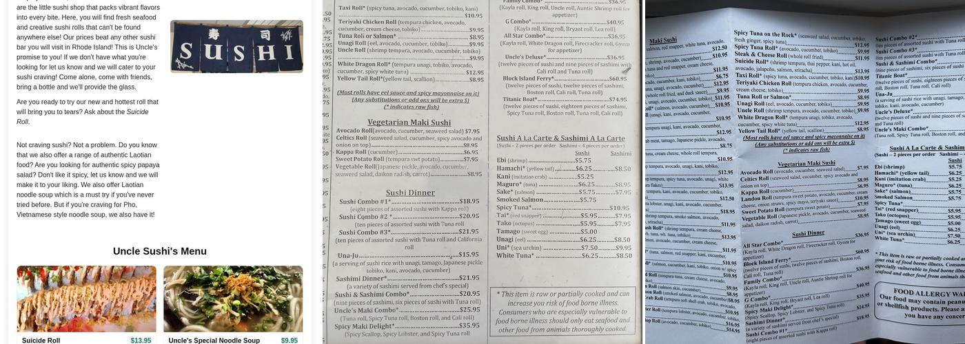 Uncle Sushi & Grill Menu