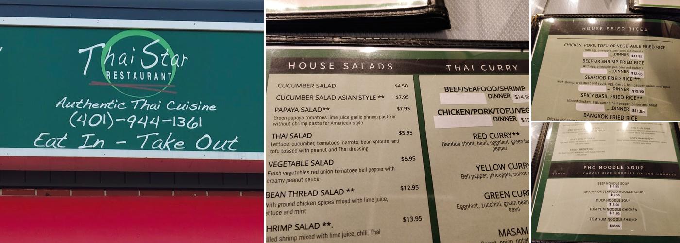 Thai Star Restaurant Menu