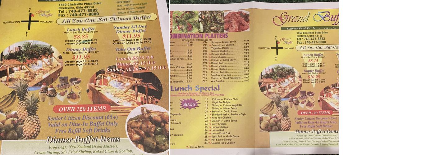 Grand Buffet Menu