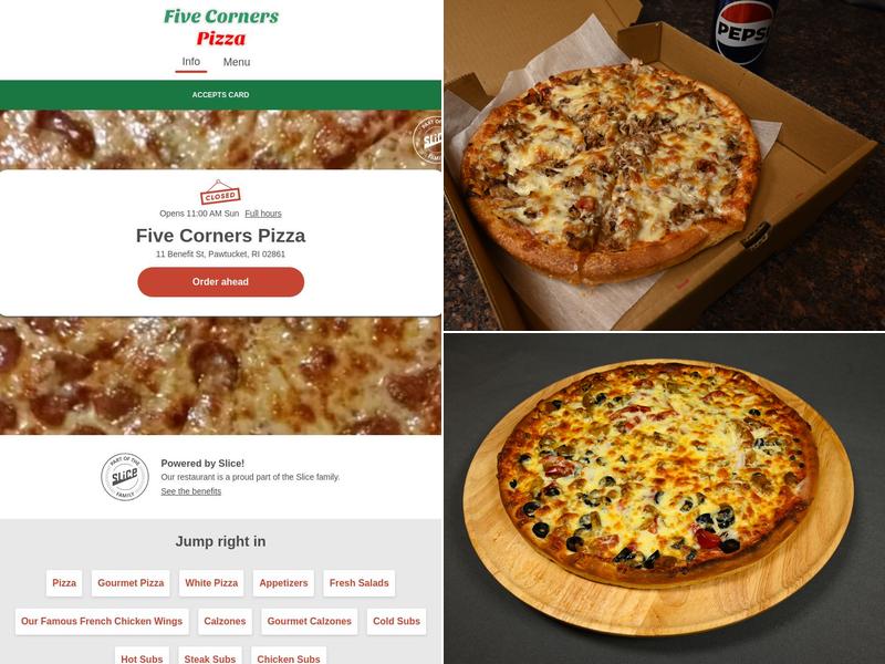 Five Corners Pizza Menu