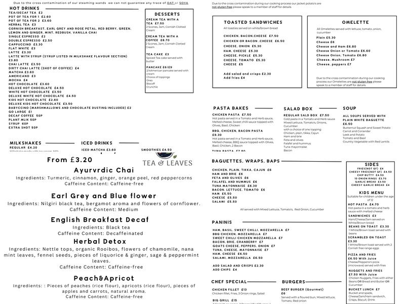 Atlantic View Cafe Menu
