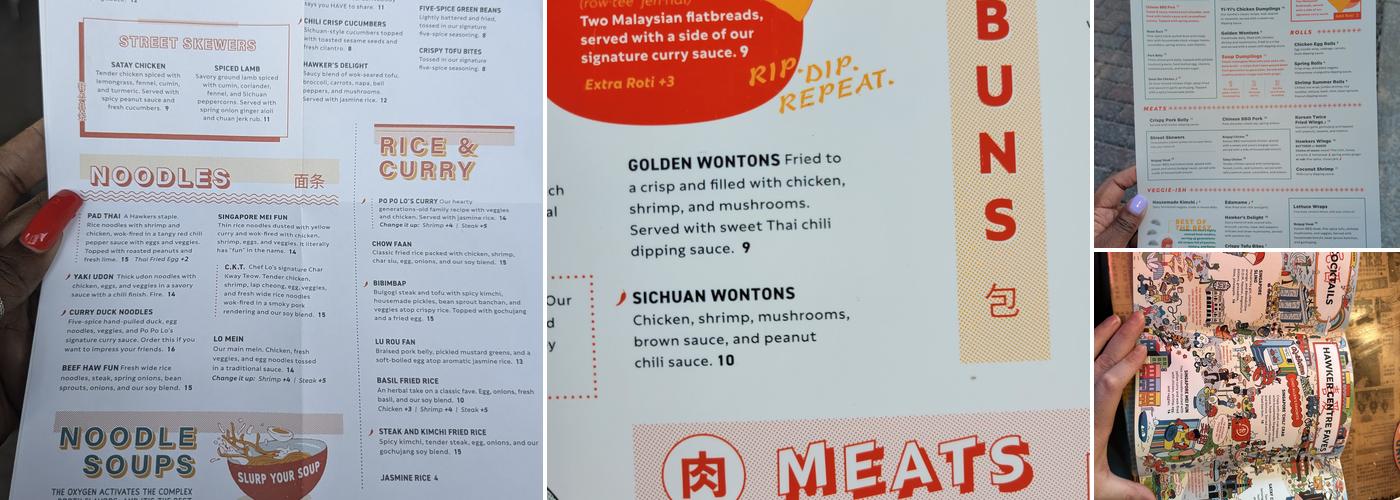 Hawkers Asian Street Food Menu