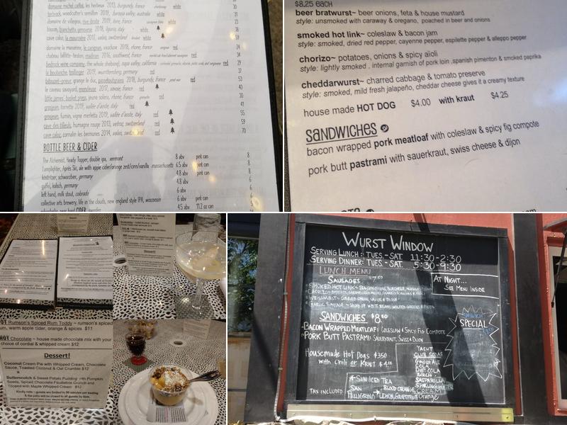 Chez Pascal & The Wurst Kitchen Menu