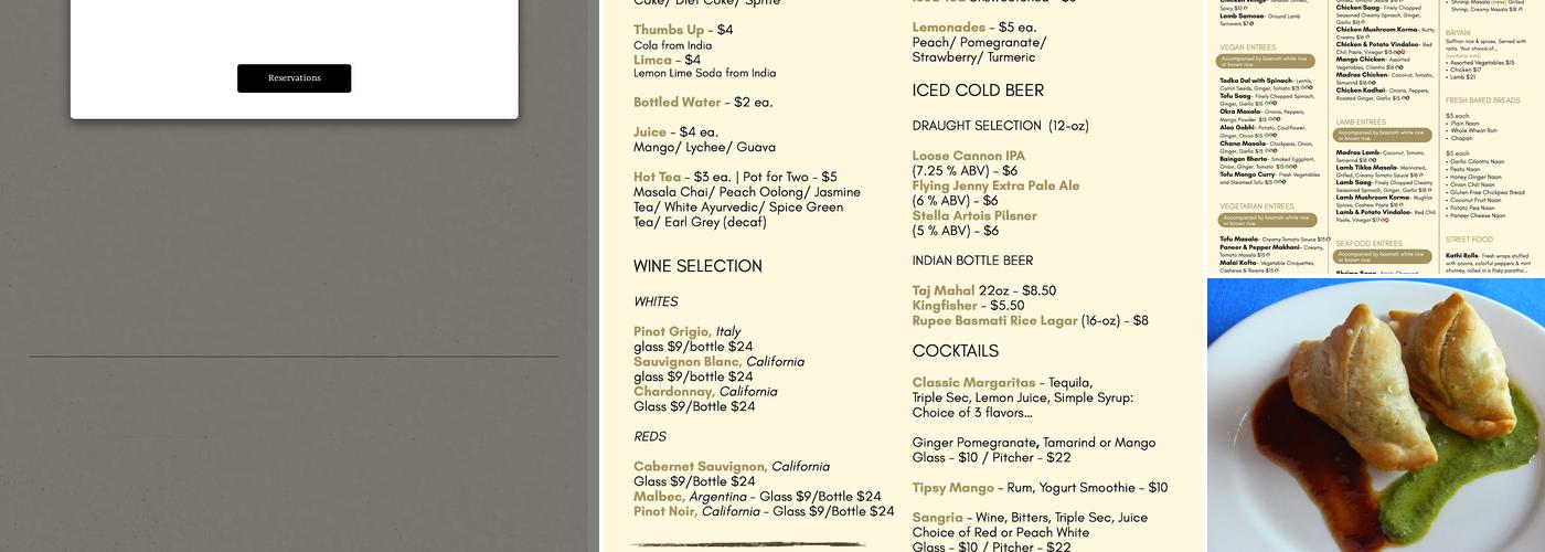 Kabob and Curry Menu