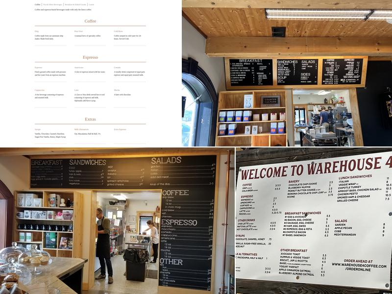Warehouse 4 Coffee Menu