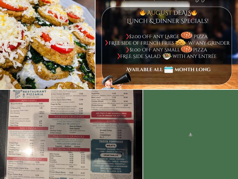 Toti's Restaurant & Pizzeria Menu