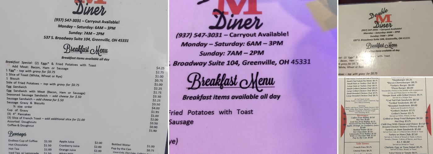Double M Diner Menu