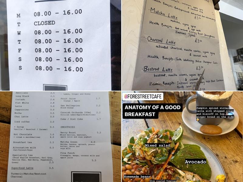 Fore Street Cafe Bar Menu